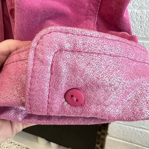 Terry Lewis Classic Luxuries SZ S Vintage Suede Jacket Coat Barbiecore Pink - Picture 6 of 12